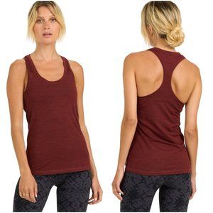 Vuori Lux Performance Tank top XS brick heather dark orange racerback active top